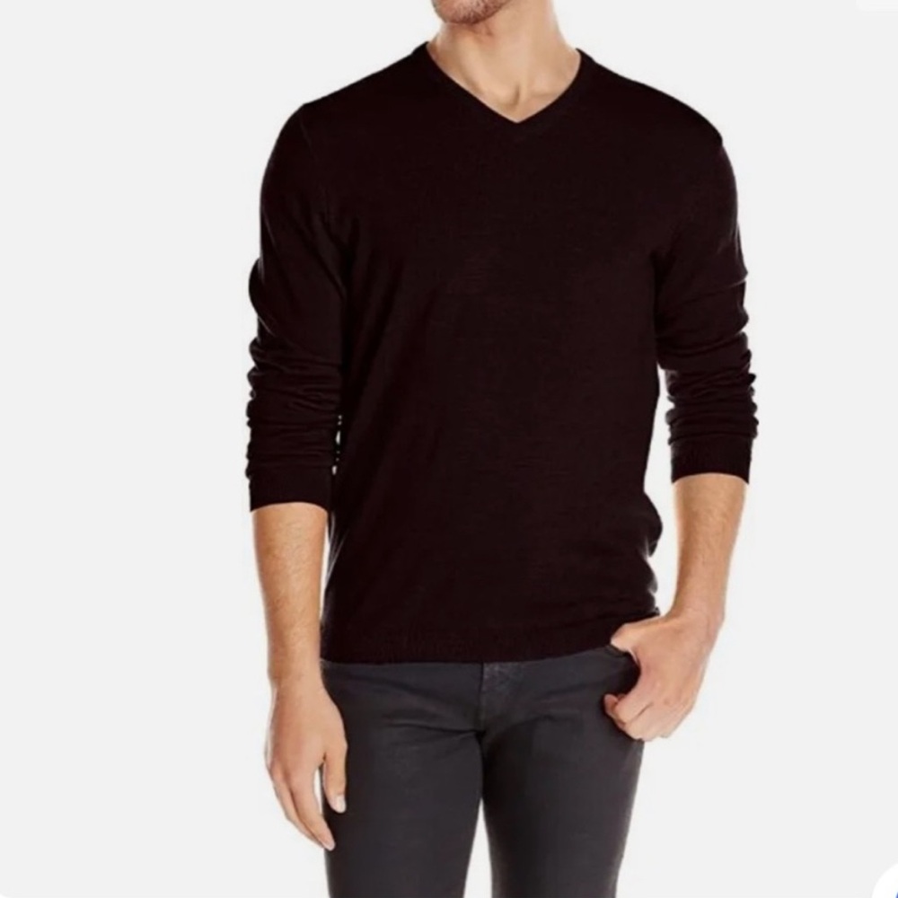 Club RoomLuxury Black 100% Cashmere V-Neck Sweater Men Size Large Preppy Classic